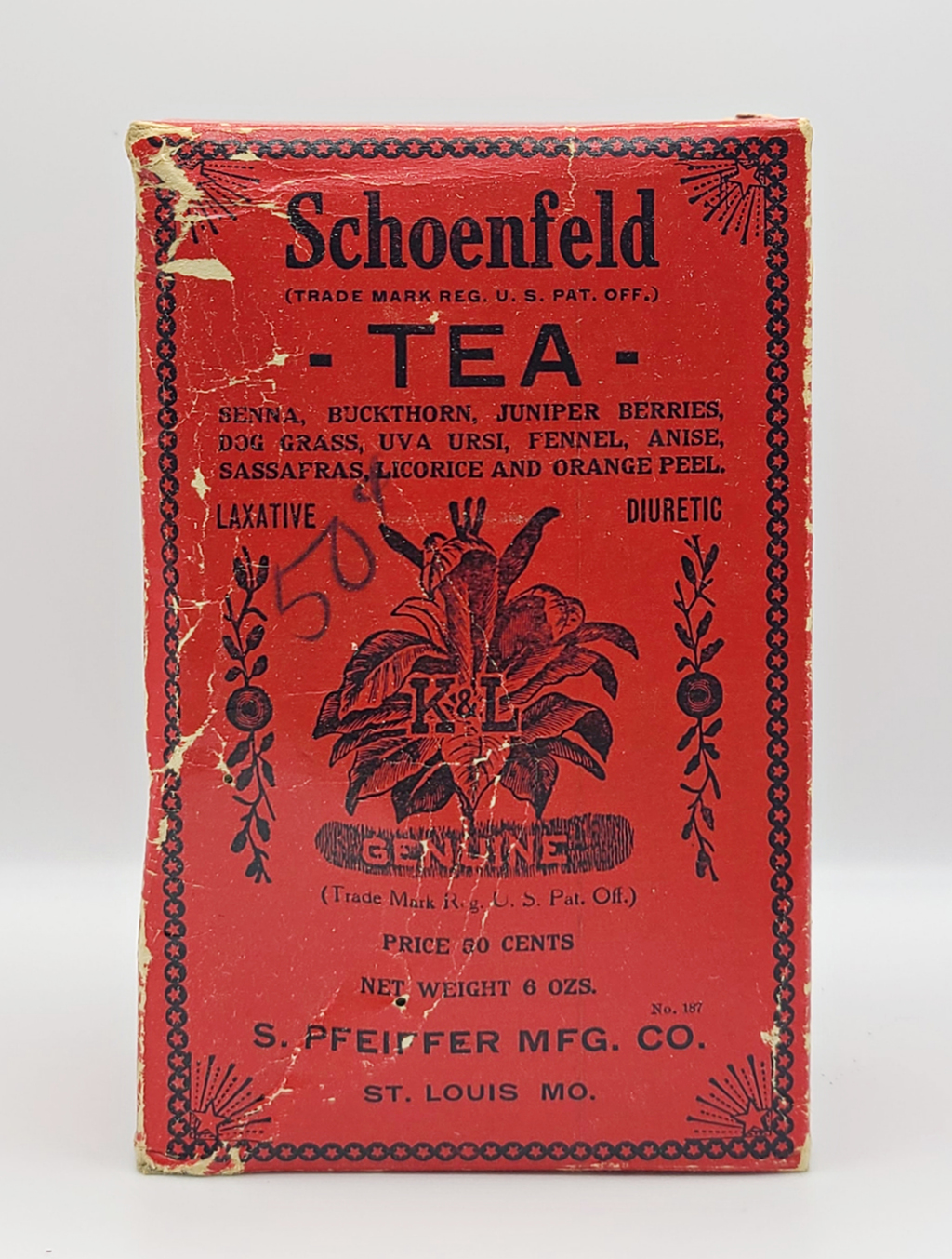 A red box displays the label "Schoenfeld tea"
