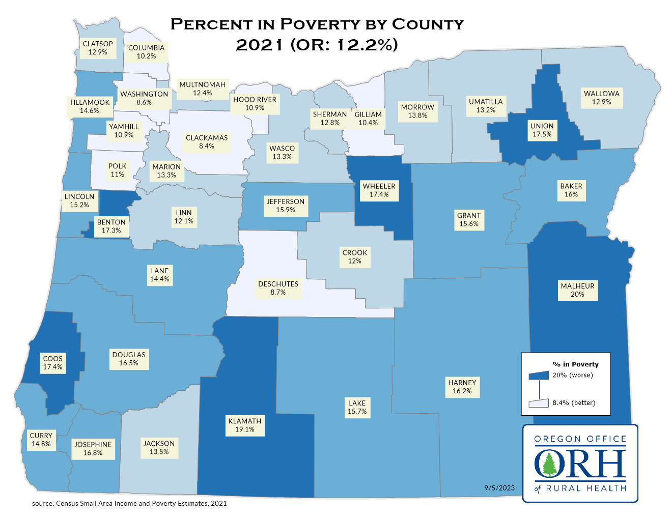 Poverty by County Map