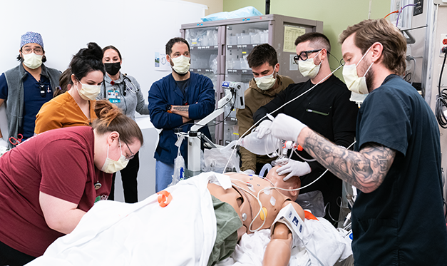 Trauma training using a simulated patient