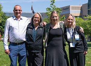 The trauma program administrative staff outside