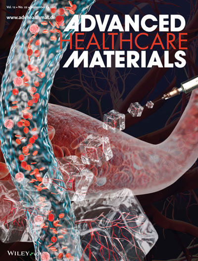 Magazine cover shows photoillustration of translucent cubes sprouting from a pipette. The cubes contain tiny blood vessels.