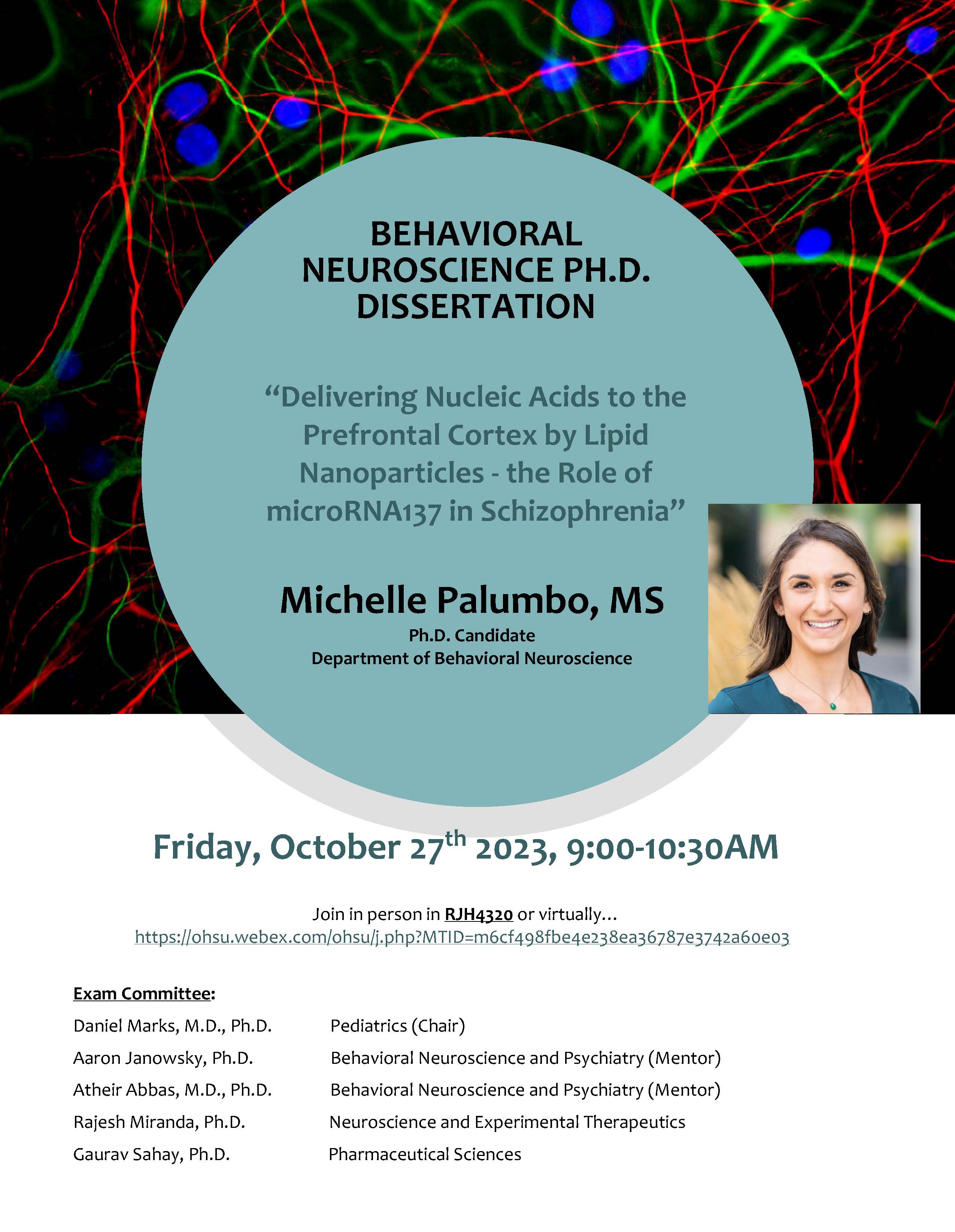 Michelle Palumbo Dissertation Defense Flyer
