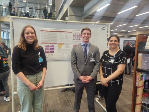 Gill Lab assistants Alec and Emma presenting at OHSU Research week 