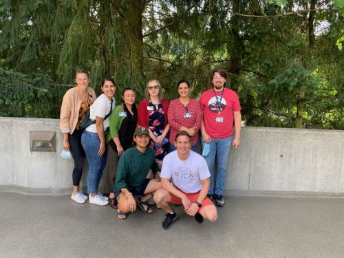Gill Lab group photo during a lunch outing 