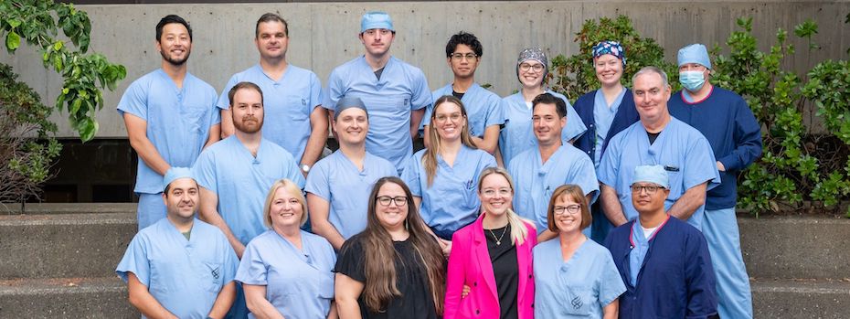 The Dotter Department technologists and nurses outside on campus, September 2023.