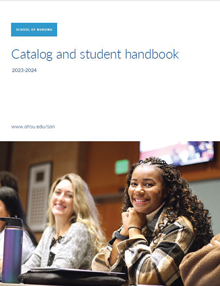 The cover of the 2023-2024 student handbook and catalog