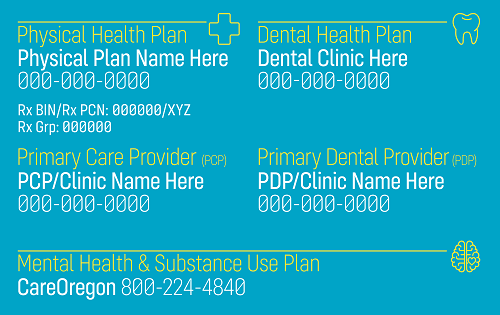 Health Share of Oregon ID card back