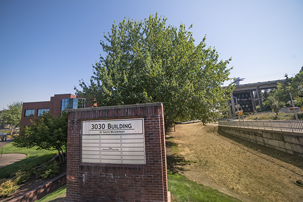 3030 Moody Ave building entrance signage