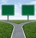 Image of a fork in the road with a sign for each direction