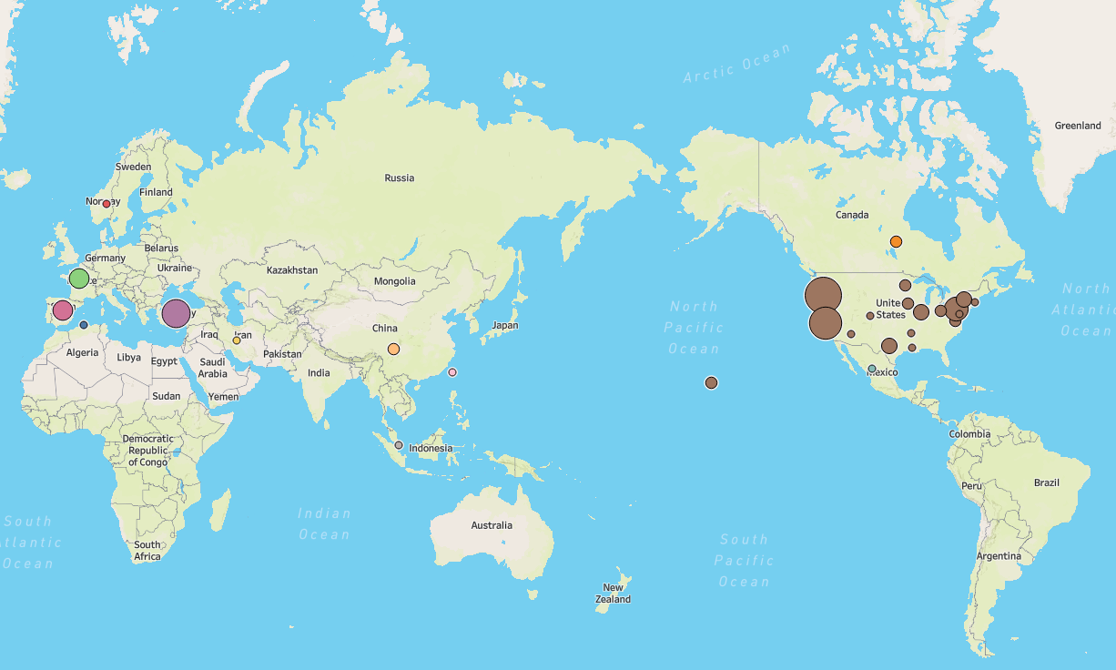 A world map shows that researchers join CEDAR from many places around the globe.