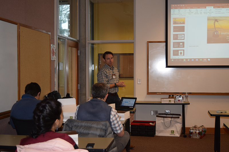 Program Director Dr. Craig Newgard giving a lecture in a classroom.