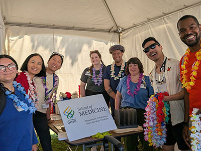 OHSU Pathology volunteers at Portland Pride Festival