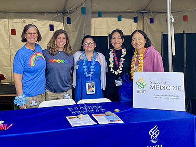 OHSU Pathology volunteers at Portland Pride Festival