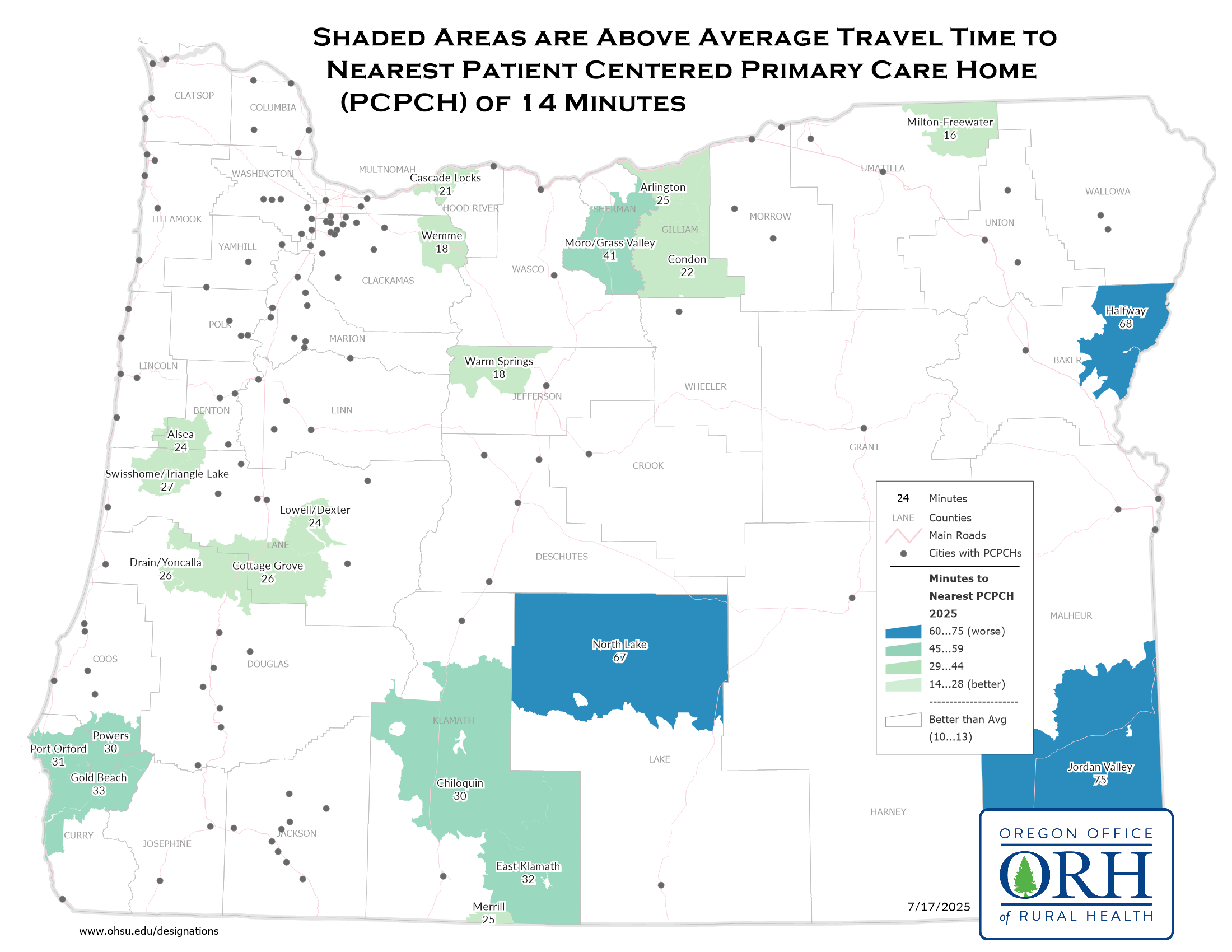 Time to Patient Centered Primary Care Home Map