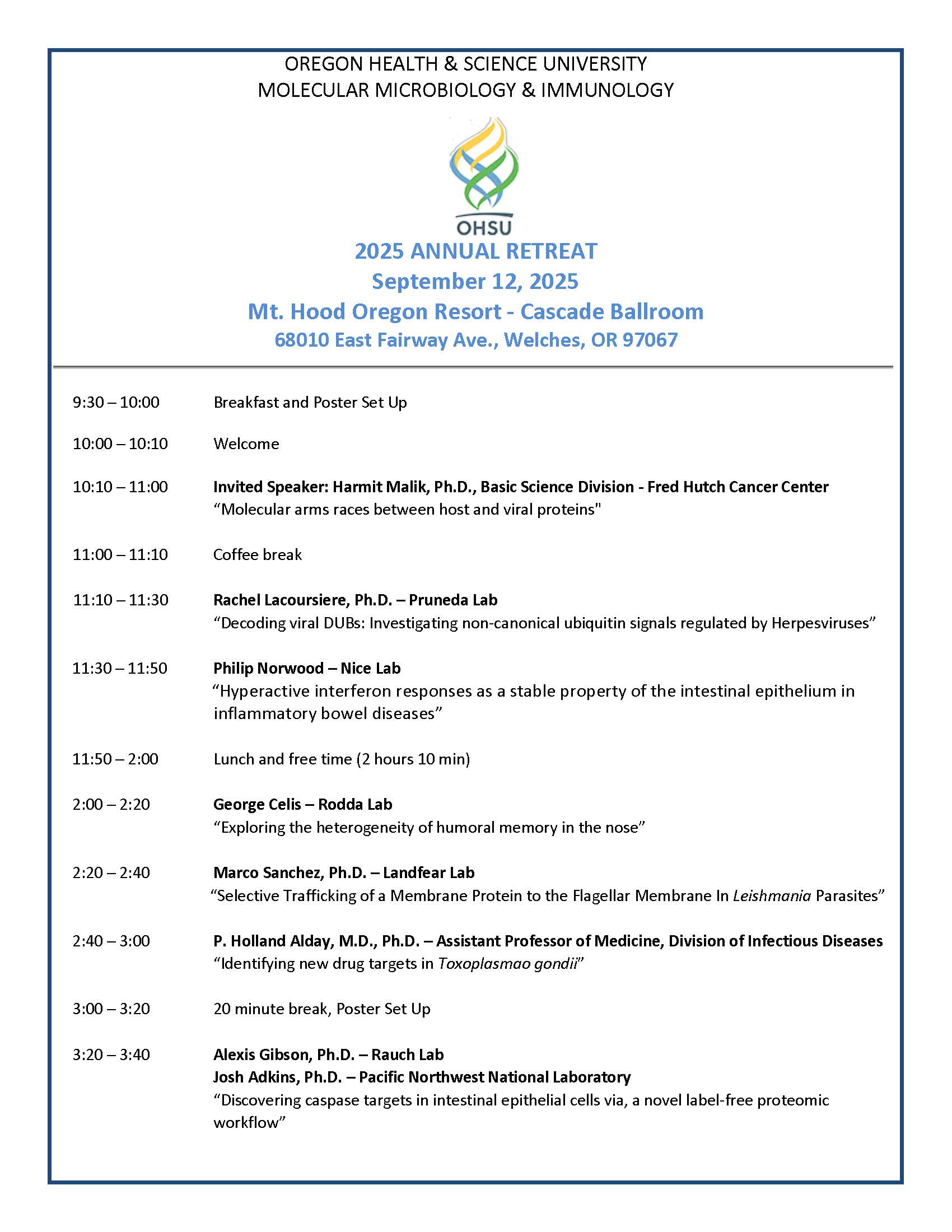 2025 MMI Retreat Schedule 1