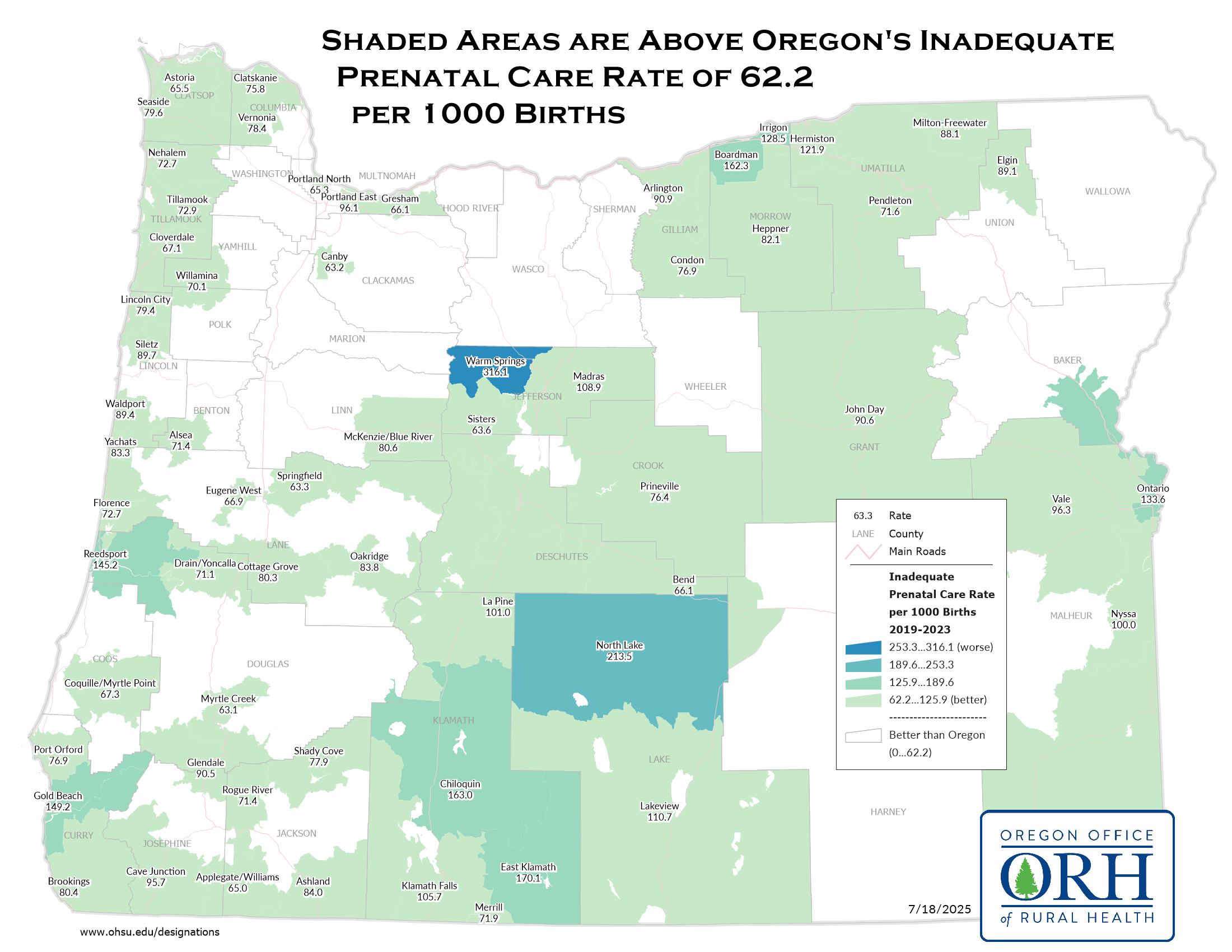 2025 Inadequate Prenatal Care Map