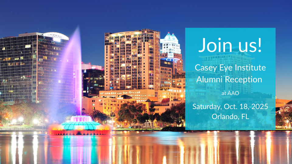 City skyline of Orlando, FL with blue text box on the right hand side.