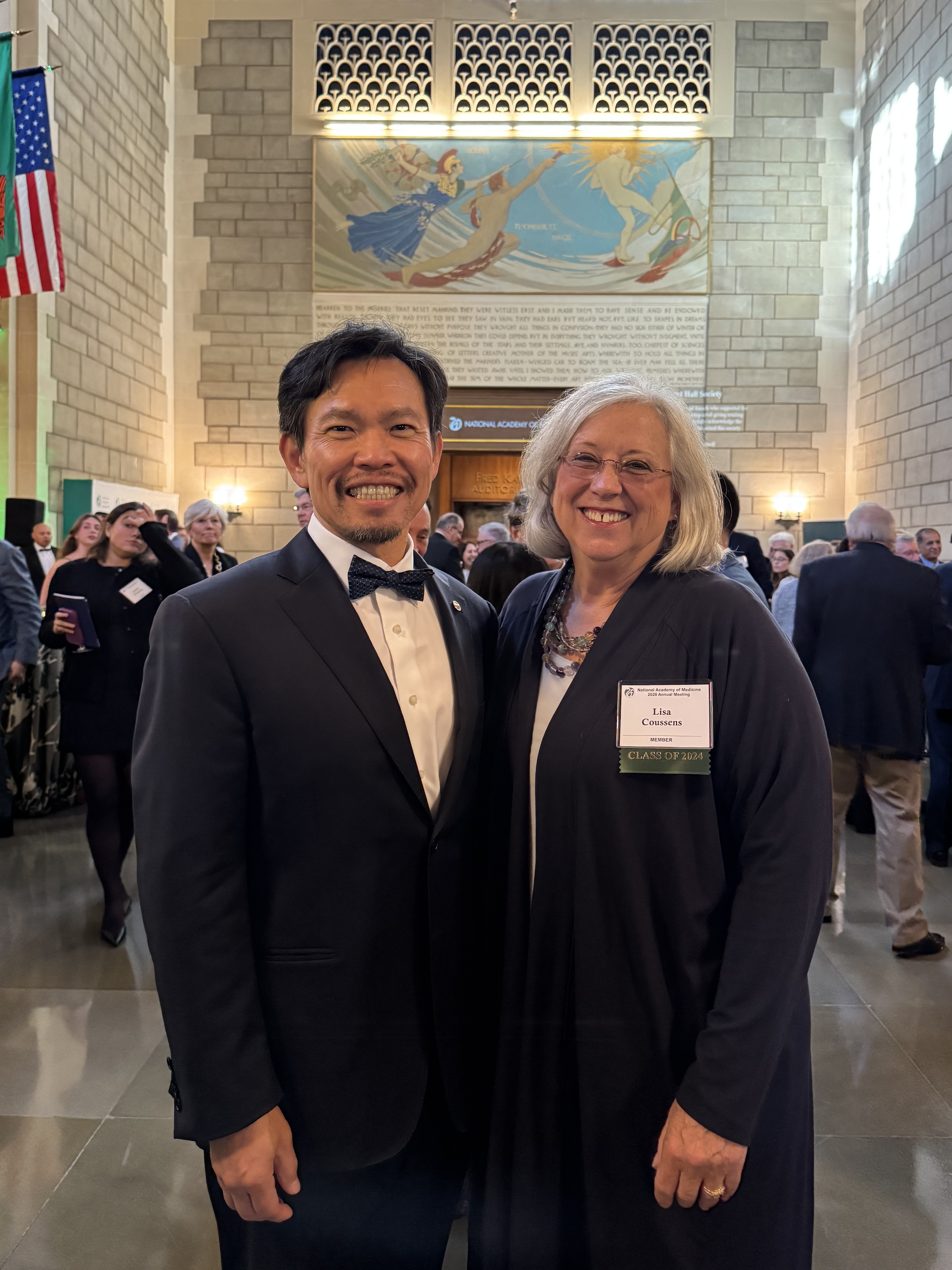 Lisa Coussens and David Huang together at the NAM induction ceremony