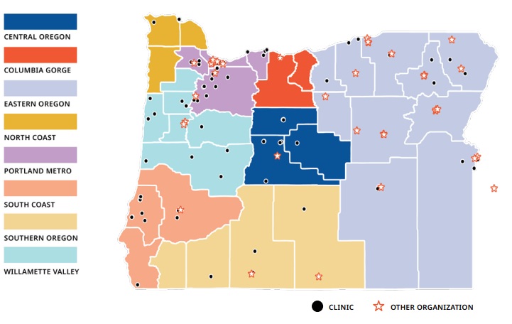 ORPRN Regions and Clinic Engagement during 2024-2025