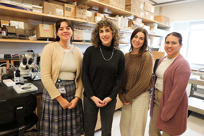 Left to right: Taylor Krilanovich, Rose Hill, Ph.D., Lily Schainker, Janelle Doyle, Ph.D.