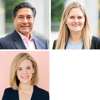 Composite image of three School of Medicine leaders