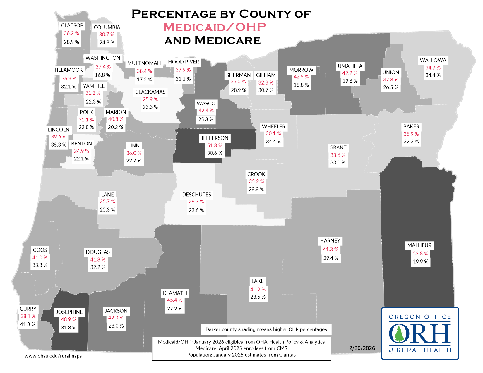Medicaid/Medicare by county 