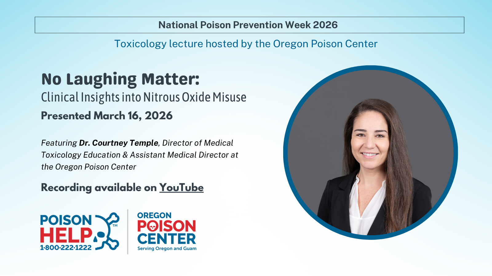 Promotional graphic for the 2026 NPPW healthcare provider lecture featuring Dr. Courtney Temple