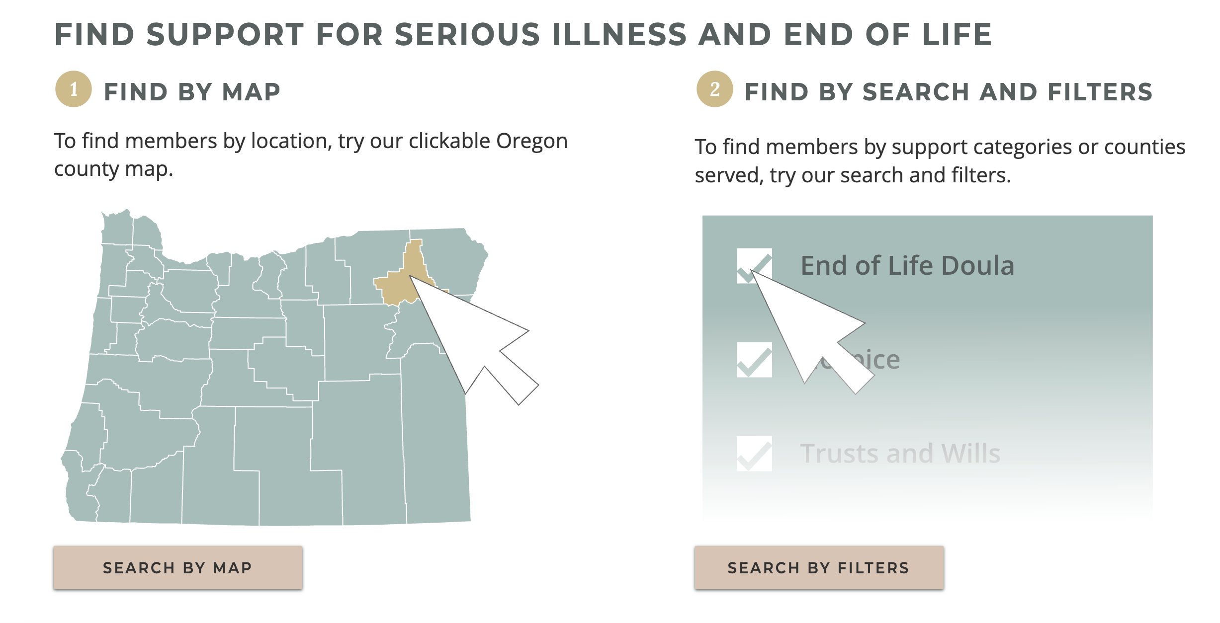 Infographic image depicting how to find support for serious illness and end of life