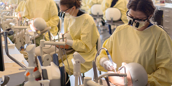 DMD students at work in the sim lab