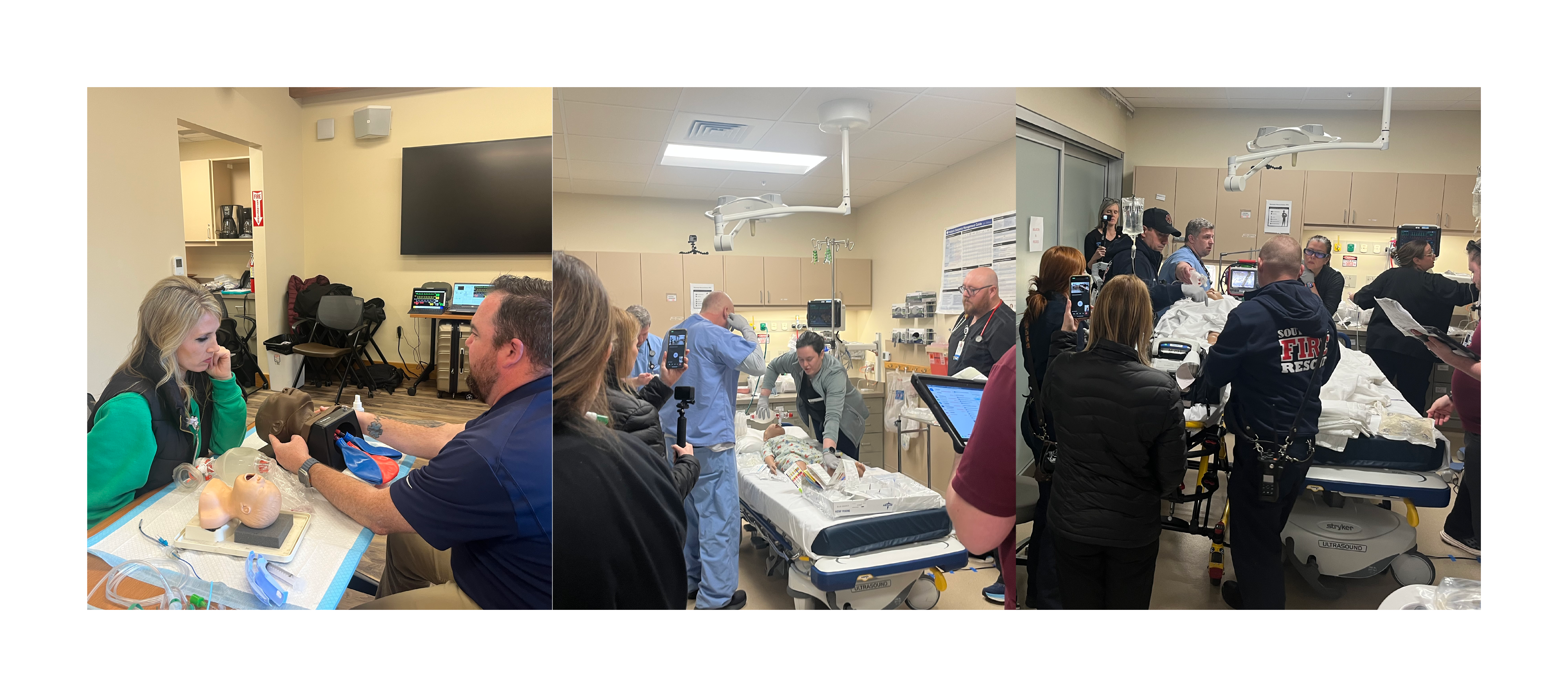 Emergency workers in Pediatric Emergency Readiness scenarios