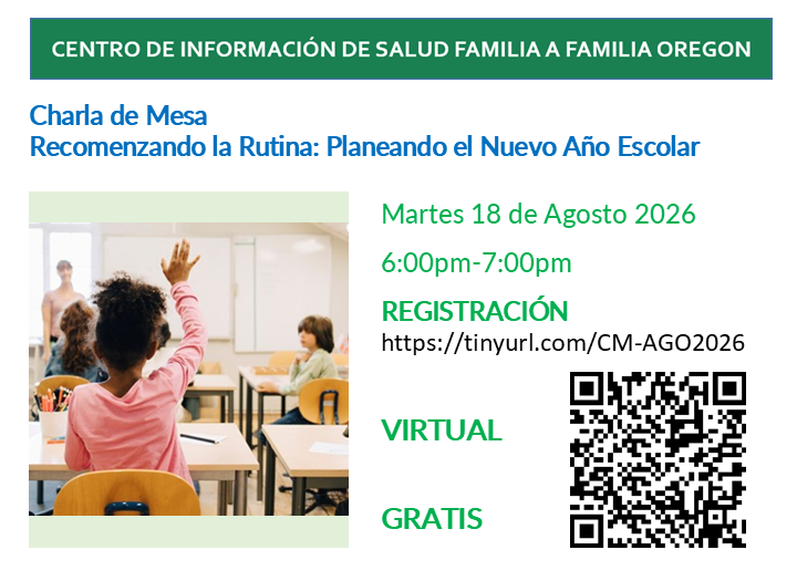 Flyer in Spanish inviting families to talk about getting ready for the new school year.