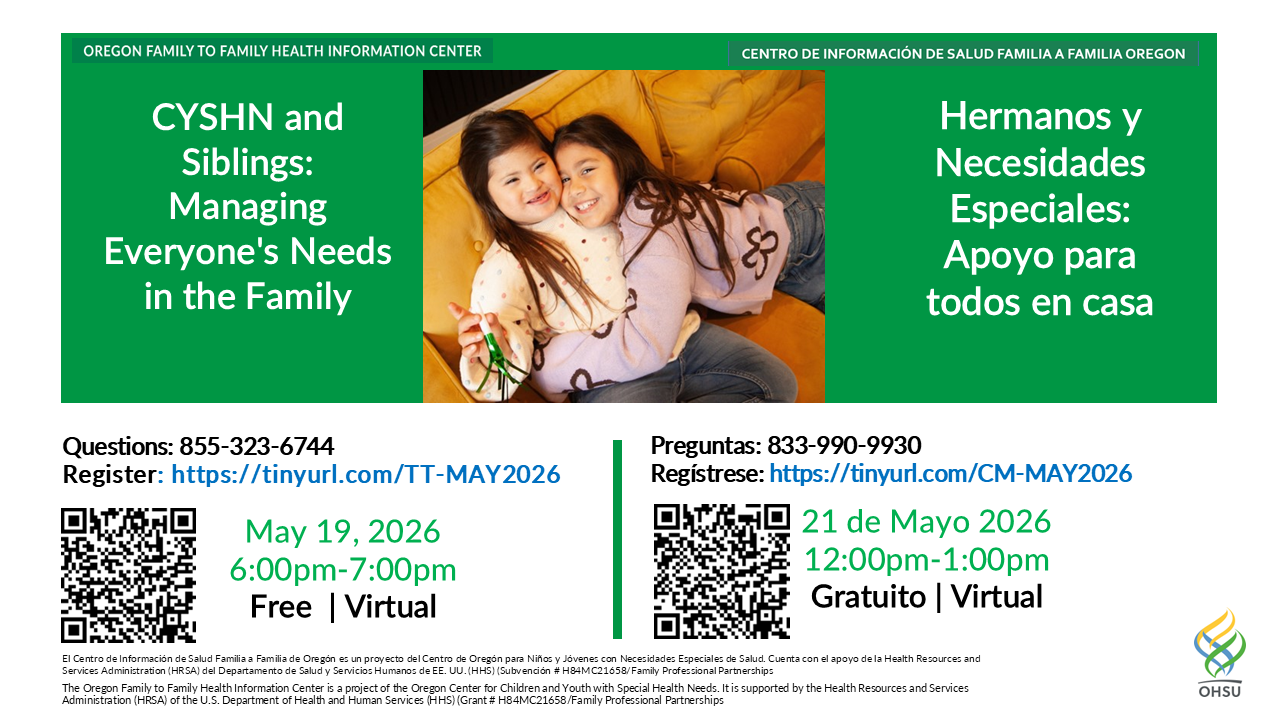 Come talk about how to include all siblings in family life when one gets more attention