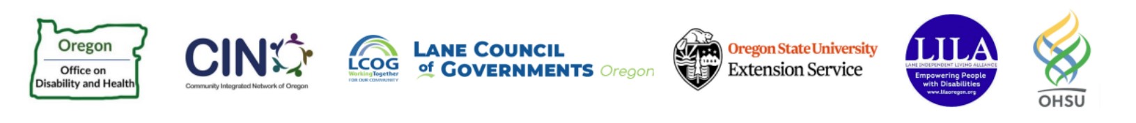 Lane County NiCIP Committee collaborator logos: Oregon Office on Disability and Health, Community Integrated Network of Oregon, Lane Council of Government, Oregon State University Extension Service, Lane Independent Living Alliance, and Oregon Health and Science University.