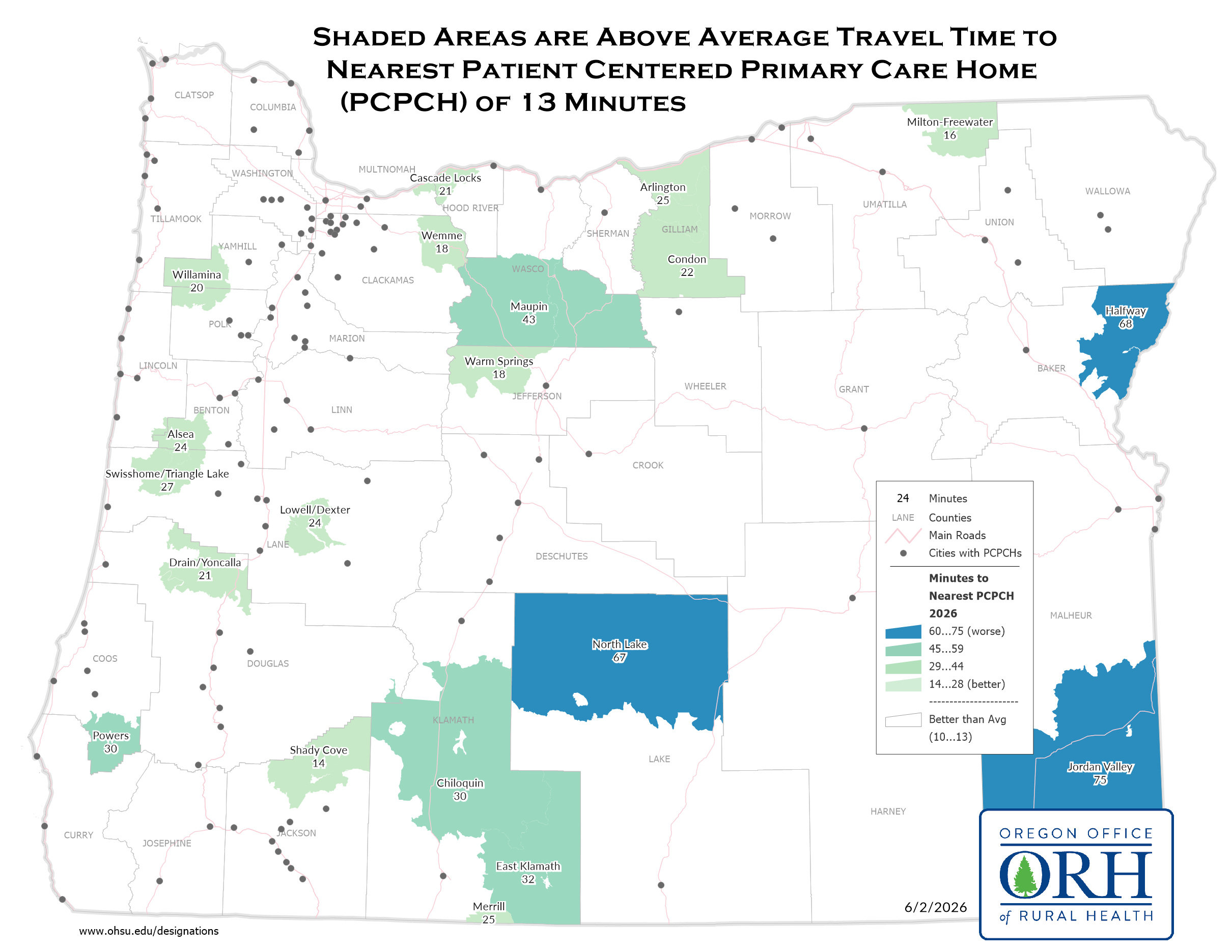 Time to Patient Centered Primary Care Home Map