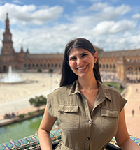 Tova Kruss at the Plaza de España in Seville, Spain