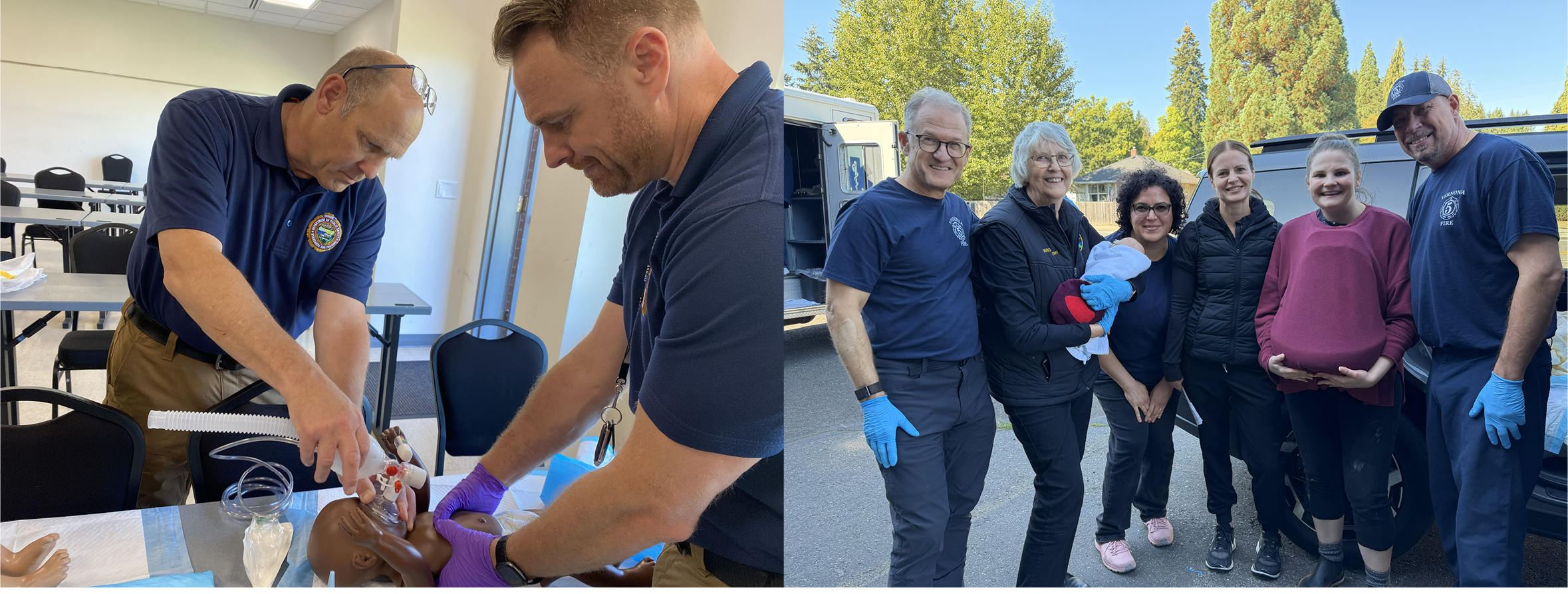 EMS workers at a training
